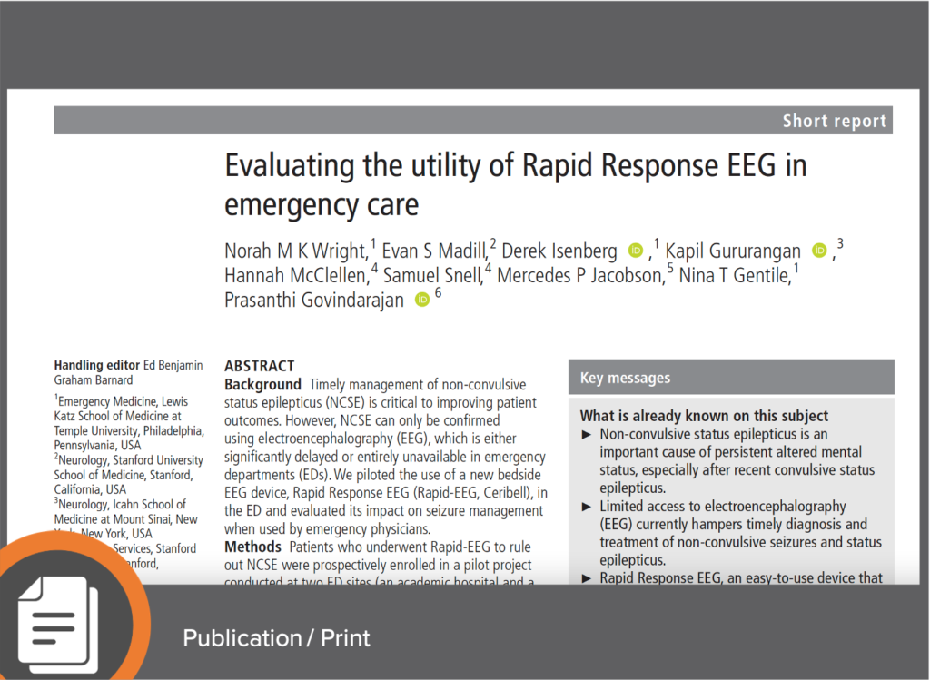 Point Of Care Eeg Enables Rapid Evaluation And Management Of Ncse In The Emergency Department 5797