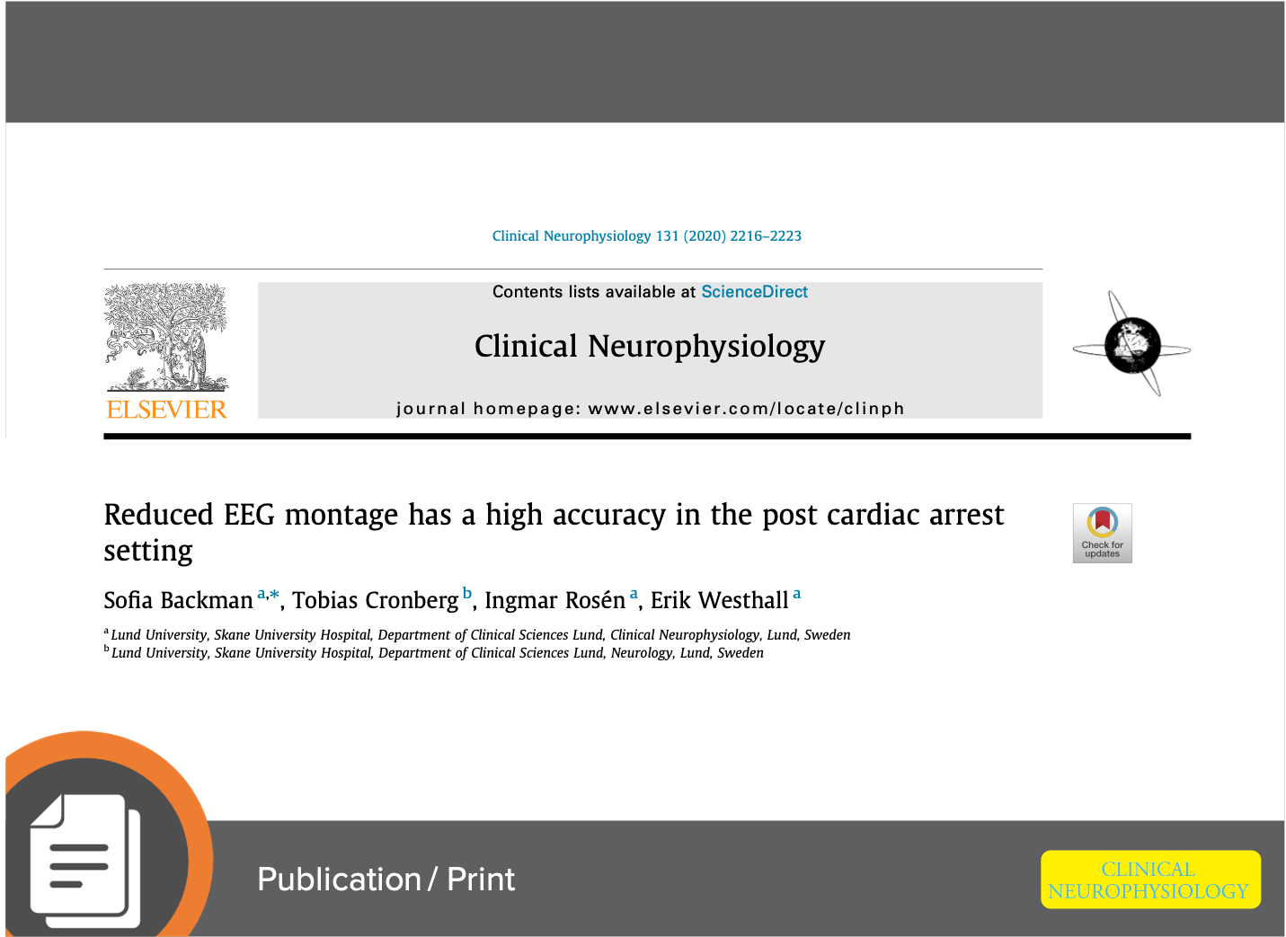 Rapid EEG for Cardiac Arrest Patients Manuscript: Reduced EEG Montage Has A High Accuracy In the Post Cardiac Arrest Setting