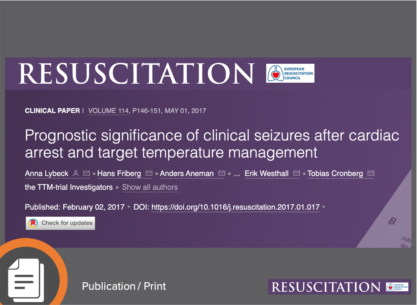 Prognostic Significance of Clinical Seizures After Cardiac Arrest And Target Temperature Management