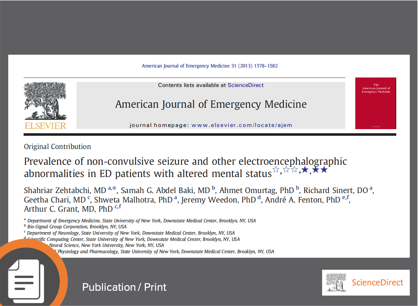 Prevalence of Non-Convulsive Seizure and Other Electroencephalographic Abnormalities in ED Patients with Altered Mental Status
