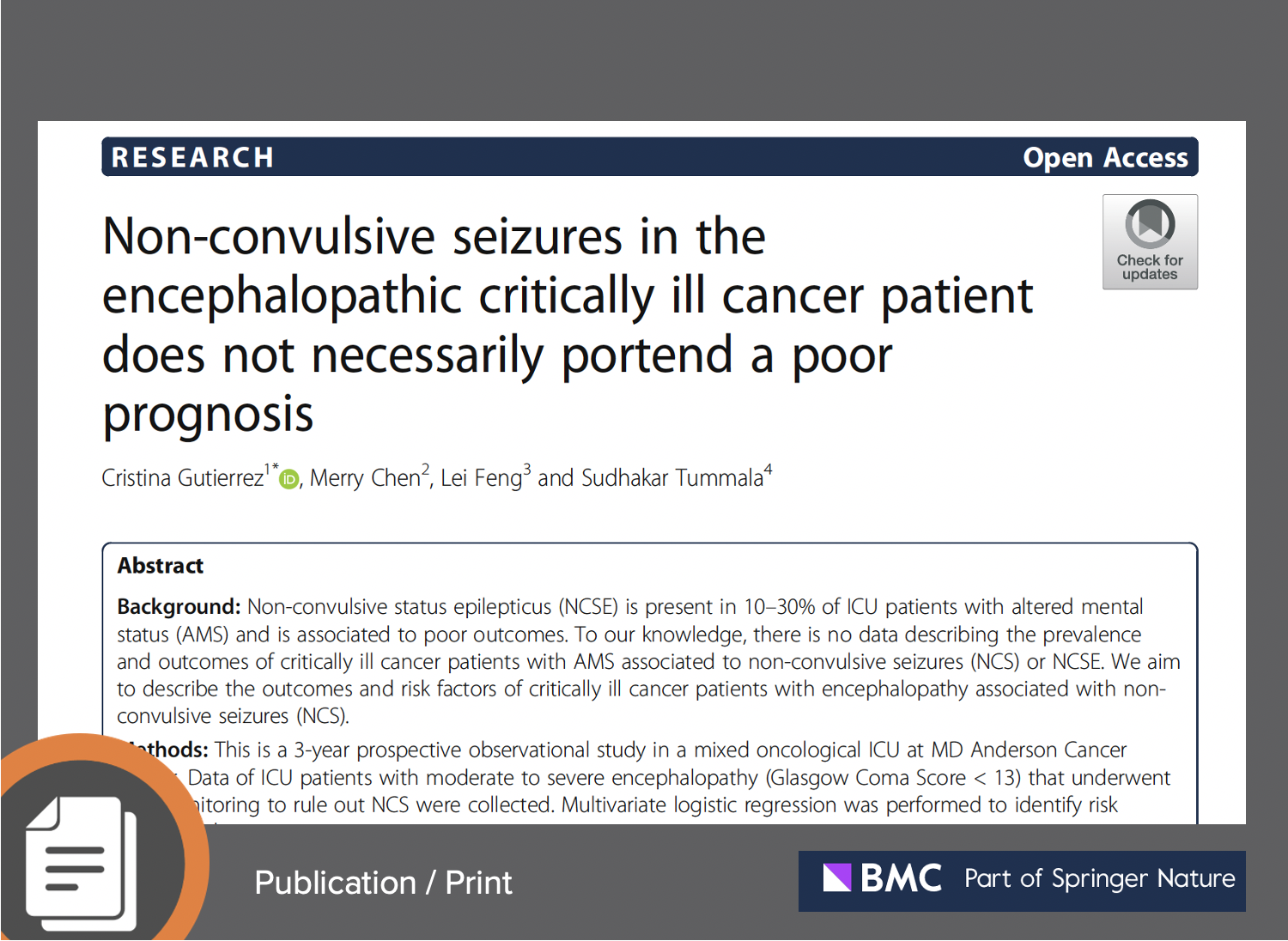 Non-Convulsive Seizures in the Encephalopathic Critically Ill Cancer Patient Does Not Necessarily Portend a Poor Prognosis