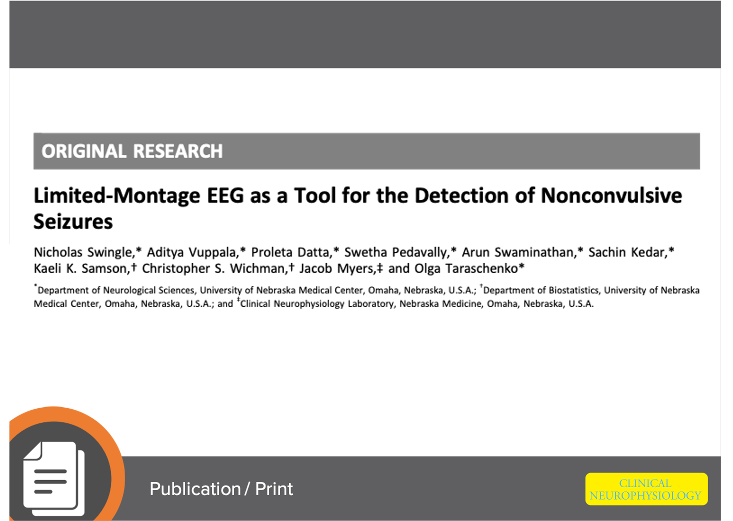 Circumferential Montage Manuscript: Limited-Montage EEG as a Tool for the Detection of Nonconvulsive Seizures